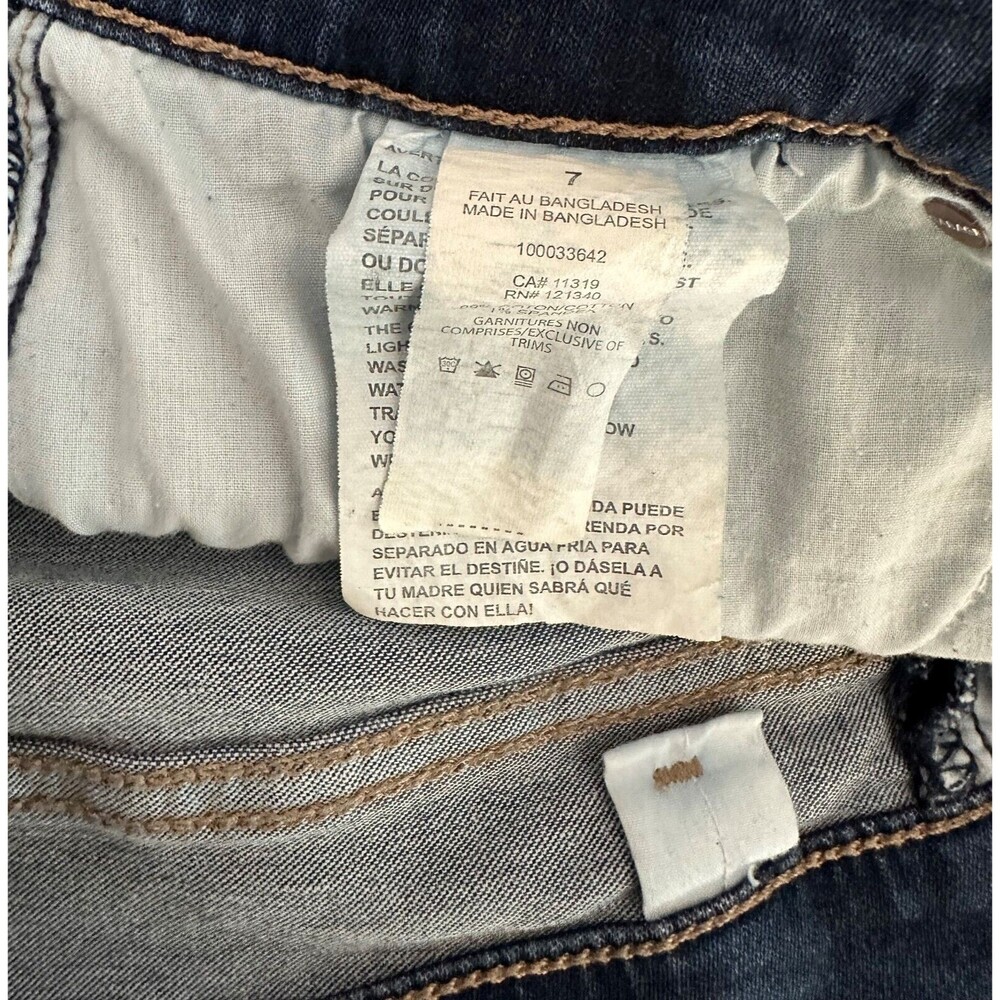 Garage Women's Cuffed High Rise Dark Wash Stretch Denim Blue Jean Shorts Size 7 - Picture 4 of 5